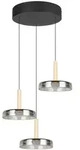 Trio Leuchten Led-Pendelleuchte, Grau, Schwarz, Metall, Glas, 200 cm, Lampen &