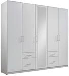 Mid.you Dreht&uuml;renschrank Wimex Freiburg, Wei&szlig;, Glas, Holzwerkstoff, 3 F&auml;cher, 4