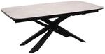 Novel Esstisch, Schwarz, Beige, Metall, Glas, Keramik, rechteckig, eckig,