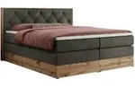 MKS Boxspringbett, Dunkelgrau, Textil, 2-Sitzer, H3, Rechteckig, 180x200 cm,