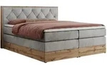 MKS Boxspringbett, Hellgrau, Textil, 2-Sitzer, H3, Rechteckig, 180x200 cm,