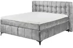 Modante Boxspringbett, Grau, Kunststoff, H3 + H4, 7-Zonen, H&ouml;he ca. 16 cm, 180x200
