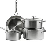 KitchenAid Kochtopfset 3-Ply Stainless Steel, Edelstahl, Metall, Glas, 7-teilig, 16