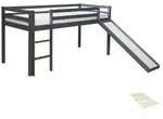Homestyle4u Hochbett, Grau, Holz, Kinder- & Jugendzimmer, Kinderm&ouml;bel, Kinderbetten,