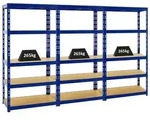 Proregal Schwerlastregal, Blau, Metall, Rechteckig, 270x180x45 cm, Freizeit,