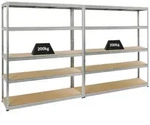 Proregal Schwerlastregal, Silber, Metall, Rechteckig, 300x180x45 cm, Freizeit,