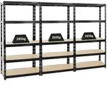Proregal Schwerlastregal, Schwarz, Metall, Rechteckig, 270x180x45 cm, Freizeit,