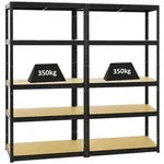 Proregal Schwerlastregal, Schwarz, Metall, Rechteckig, 180x180x45 cm, Freizeit,