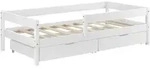 [en.casa] Kinderbett, Weiß, Holz, 2 Schubladen, 90x200 cm, Kinder- & Jugendzimmer,