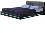 Home Deluxe Led, Dunkelgrau, Kunststoff, Schlafzimmer, Betten, Polsterbetten