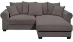 Hom`in Ecksofa, Dunkelgrau, Kunststoff, 2-Sitzer, F&uuml;llung: Polyester, Ottomane