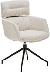 Dieter Knoll Armlehnstuhl, Schwarz, Beige, Metall, Textil, Drehkreuz, 62x92x66 cm,