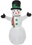 Homcom Weihnachtsschneemann, Wei&szlig;, Kunststoff, 72x193x130 cm, Dekoration,