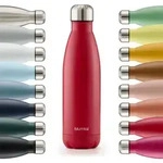 Blumtal Thermosflasche, Rot, Metall, 0.35 L, Zylindrisch, Lfgb, h&auml;lt warm, Kaffee &