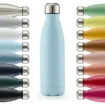 Blumtal Thermosflasche, Hellblau, Metall, 0.35 L, Zylindrisch, Lfgb, h&auml;lt warm,