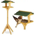 Relaxdays Vogelhaus, Hellbraun, Holz, 34x117x36 cm, Gartenzubeh&ouml;r, Gartenpflege,