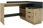 Mid.you Eckschreibtisch, Anthrazit, Eiche Artisan, Holzwerkstoff, 3 Schublade(n)
