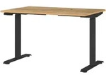 Novel Schreibtisch, Schwarz, Eiche, Metall, Holzwerkstoff, rechteckig, eckig, Kufe,