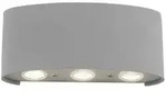 Paul Neuhaus Badezimmer-Wandleuchte Carlo, Grau, Metall, Kunststoff, oval,oval,