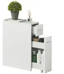 [en.casa] Seitenschrank, Wei&szlig;, Holzwerkstoff, 20x61x45 cm, Badezimmer,