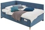 Stylife Polsterliege, Blau, Holz, Eukalyptusholz, 90x200 cm, Reach, gepolstertes