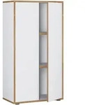 P & B Aktenschrank, Wei&szlig;, Honigeiche, Holzwerkstoff, 2 F&auml;cher, 60x110x33 cm,