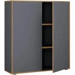 P & B Aktenschrank, Anthrazit, Honigeiche, Holzwerkstoff, 2 F&auml;cher, 100x110x33 cm,