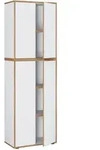 P & B Aktenschrank, Wei&szlig;, Honigeiche, Holzwerkstoff, 3 F&auml;cher, 60x183x33 cm,