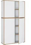 P & B Aktenschrank, Wei&szlig;, Honigeiche, Holzwerkstoff, 3 F&auml;cher, 100x183x33 cm,