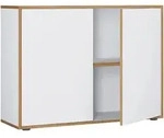 P & B Aktenschrank, Wei&szlig;, Honigeiche, Holzwerkstoff, 1 F&auml;cher, 100x74x33 cm,