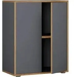 P & B Aktenschrank, Anthrazit, Honigeiche, Holzwerkstoff, 1 F&auml;cher, 60x74x33...