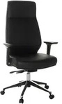 Mid.you Chefsessel, Schwarz, Kunststoff, Lederlook, Drehkreuz, 68x123-130x68 cm,
