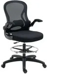 Vinsetto Zeichenstuhl,, Schwarz, Textil, 65x122x59 cm, Arbeitszimmer, B&uuml;rost&uuml;hle,