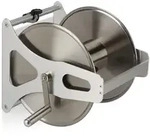 Relaxdays Schlauchtrommel, Silber, Metall, 45x30.5x36.5 cm, Gartenzubeh&ouml;r,