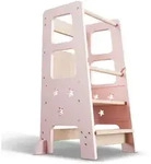 Juskys Lernturm, Rosa, Holzwerkstoff, 40x90x44 cm, Babym&ouml;bel, Hochst&uuml;hle &