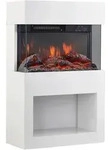 Elektrokamin, Wei&szlig;, Metall, Glas, 48.0x75.0x21.7 cm, Fernbedienung, Flammeneffekt