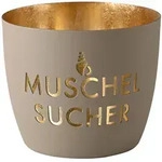 Gift Company Teelichthalter, Beige, Metall, 9 cm, Dekoration, Kerzen & Zubeh&ouml;r,