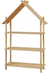 [en.casa] Kinderregal, Natur, Naturmaterialien, 3 F&auml;cher, 90x137x30 cm, Kinder- &