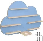 tectake Wandregal, Blau, Holz, Oval, 76x50x15.5 cm, Kinder- & Jugendzimmer,