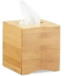 Relaxdays Kosmetikt&uuml;cherbox, Hellbraun, Holz, 14.5x15.5x14.5 cm, Badaccessoires,