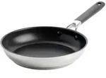 KitchenAid Bratpfanne Classic Stainless Steel, Silber, Metall, Kunststoff, 0 L, rund,