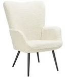 tectake Sessel, Creme, Schwarz, Kunststoff, 72x100.5x76 cm, Wohnzimmer, Sessel,