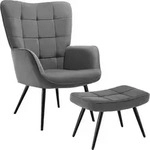tectake Sessel, Anthrazit, Schwarz, Kunststoff, 72x100.5x76 cm, Wohnzimmer, Sessel