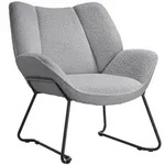tectake Sessel, Hellgrau, Kunststoff, Pappel, 73x81x72 cm, Wohnzimmer, Sessel,