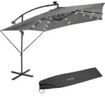 tectake Sonnenschirm, Hellgrau, Kunststoff, Quadratisch, 250x300 cm, CE, Sonnen- &