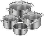 WMF Kochtopfset Brillant, Edelstahl, Metall, 4-teilig, 16 cm,20 cm, 2 L,3,7 L,6,5