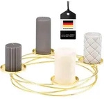 bremermann Kerzenst&auml;nder,, Gold, Metall, 38x5.5x38 cm, Dekoration, Kerzen &