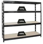 Proregal Schwerlastregal, Schwarz, Metall, Rechteckig, 200x180x60 cm, Freizeit,