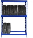 Proregal Reifenregal, Blau, Metall, Rechteckig, 130x180x50 cm, Freizeit, Heimwerken,