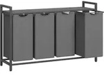 Mid.you W&auml;schekorb, Grau, Metall, Holzwerkstoff, 116x72x33 cm, Ordnen & Aufbewahren,